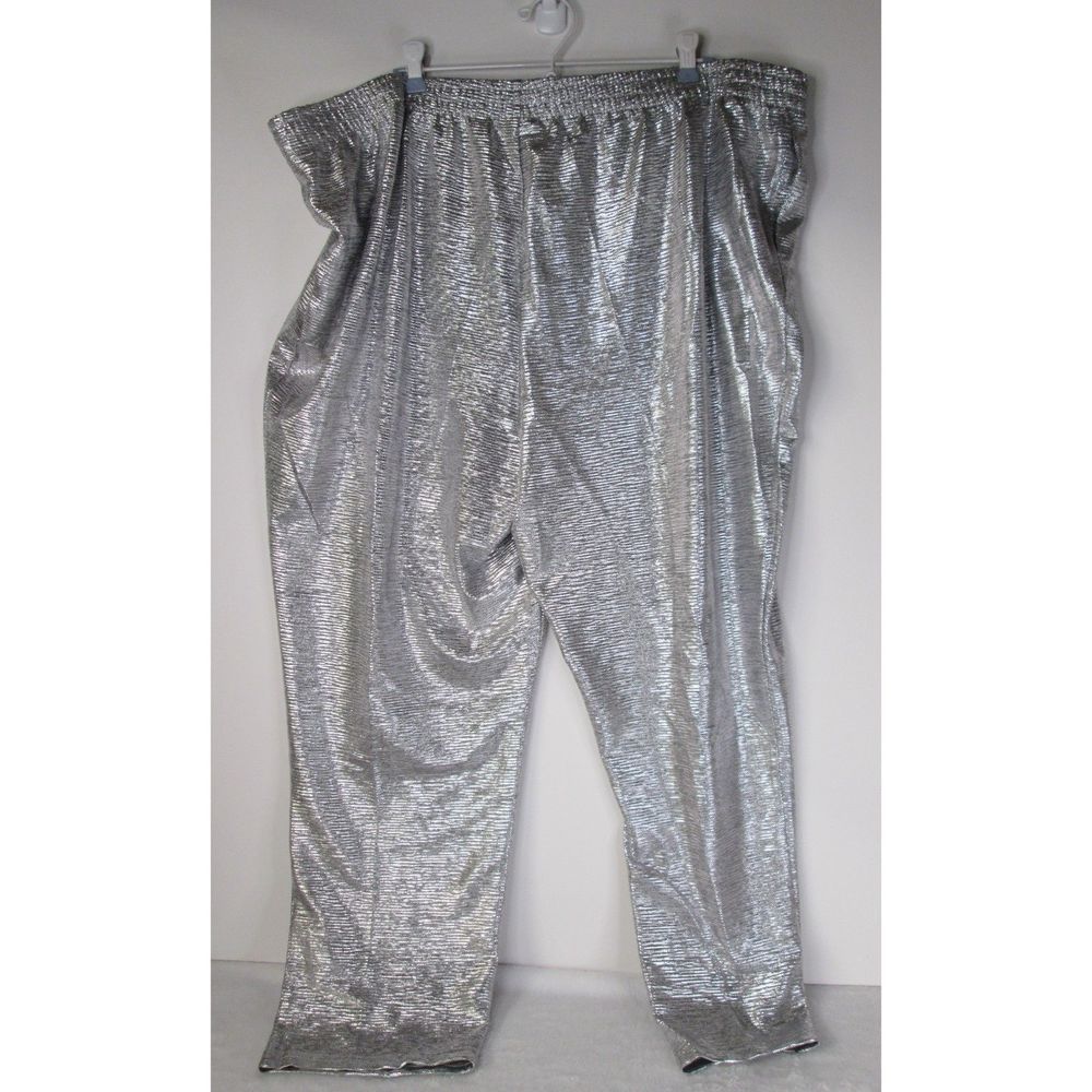 Attitudes by Renee NWT Petite Fabulous Foil Silver Polyester Blend 2XP pants/PJs